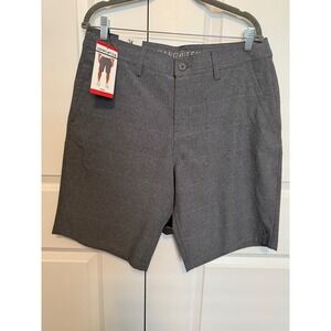 Hang Ten Mens Hybrid Shorts Asphalt Gray Flat Front Size 34 NWT